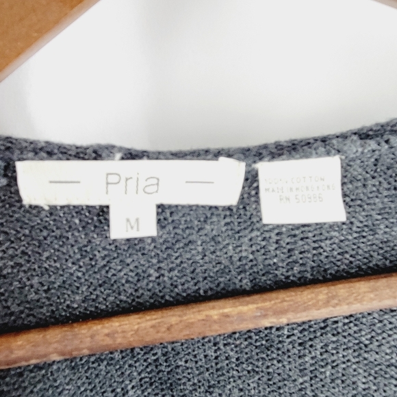 Pria Gray oversized V neck sweater size M - Picture 9 of 9